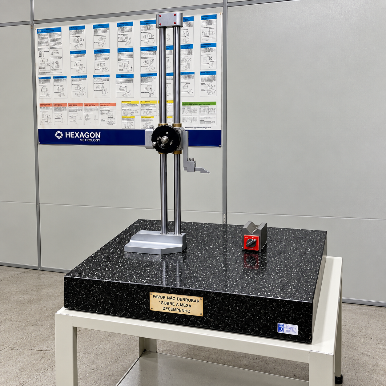 Mesa de desempeno de granito para inspeção dimensional da Calstamp